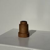 Circular teak monoxyle candlestick, pyramidal with a high central part H7 D5.