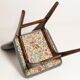 Chaise de salle à manger papillon milieu du siècle, bouclé gris, bois noyer foncé, Europe, années 1960