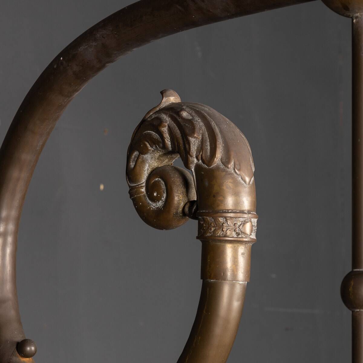 Antique 19thc victorian pair of brass coat stands c.1890