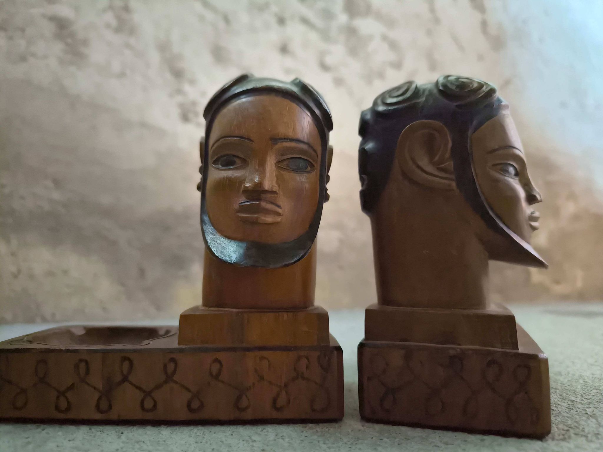 Pair of vintage wooden bookends