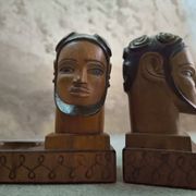 Pair of vintage wooden bookends