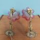 Pair of wall lights in gilded bronze, Art Nouveau