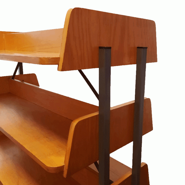 Bibliothèque étagère de bibliothèque vintage à deux faces années 60
