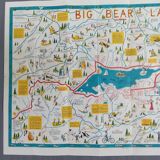Affiche touristique Big Bear Lake (Californie) 1947