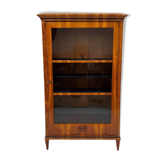 Biedermeier Display Cabinet in Cherry Veneer, Ash Burl, Austria, 1820s