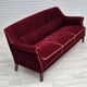 1960s, Danish 3 seater sofa, original good condition, furniture velour, beech wood .