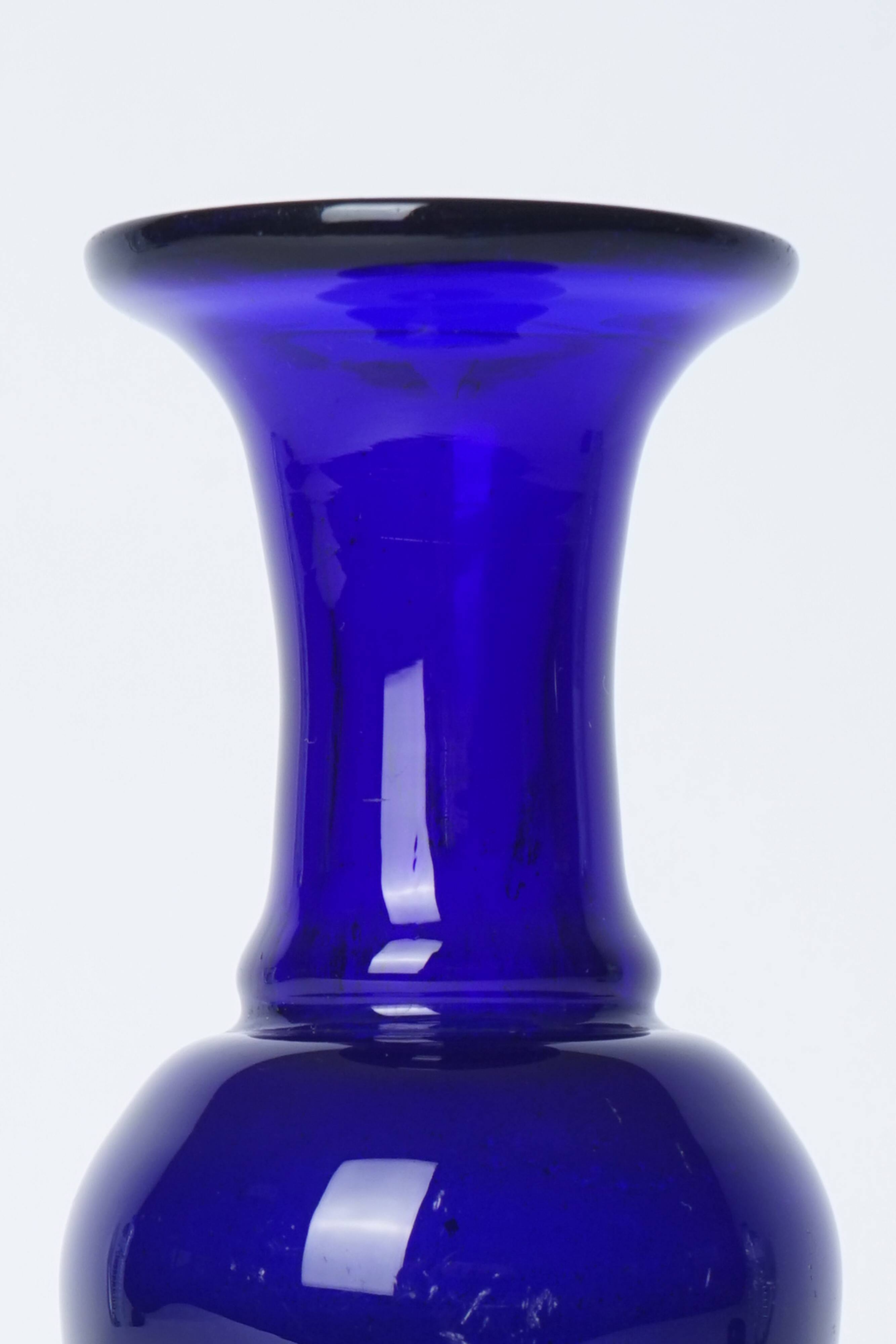 Blue glass vase