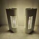 Pair of vintage 80s Memphis industrial wall or ceiling lights