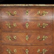 Somptueux semainier galbé en bois de placage de style Louis XV