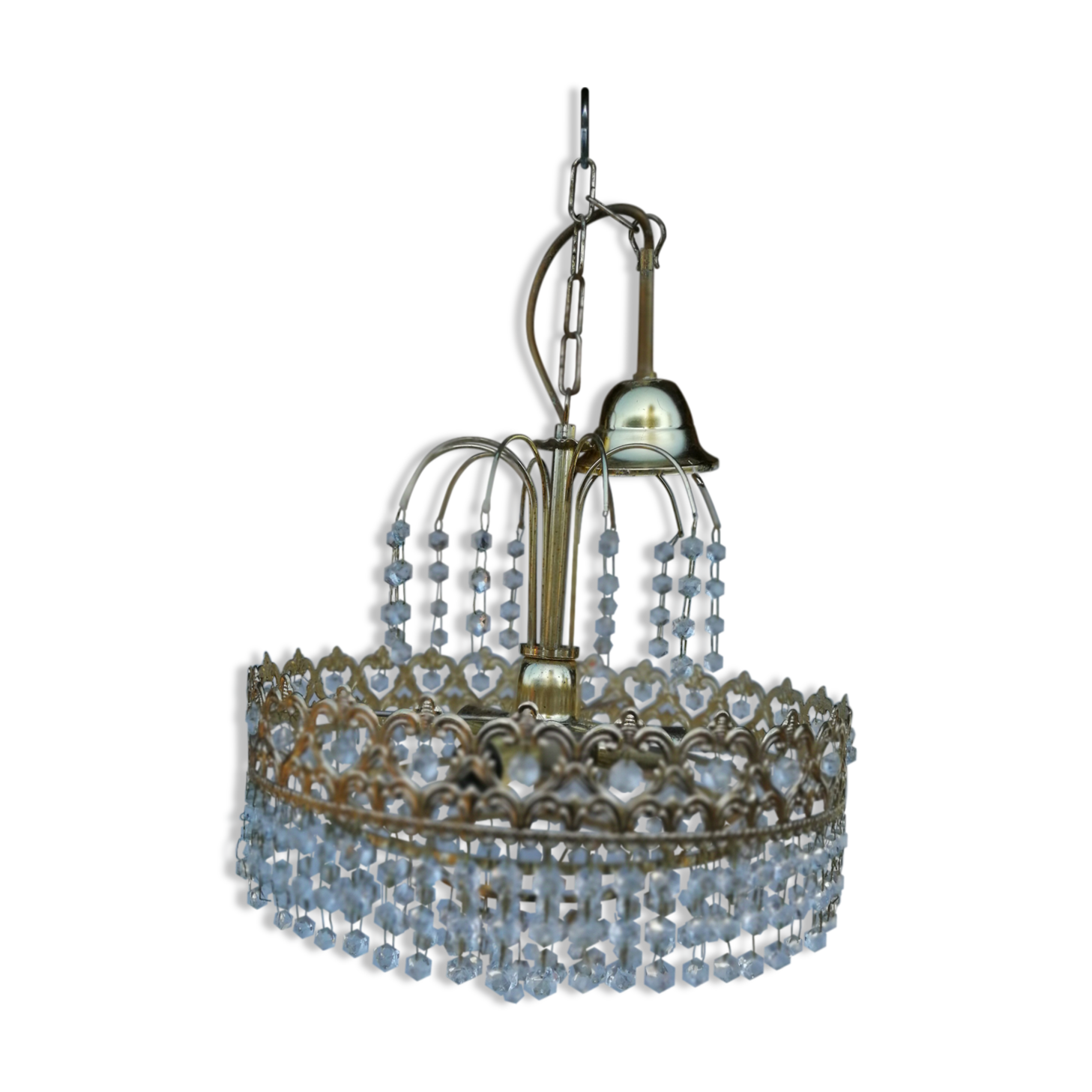 Lustre  ancien à pampille en verre