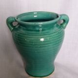 Glazed green-blue ceramic vase