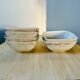 Set of 6 square white porcelain ramekin bowls