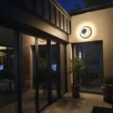 Black holophane wall light