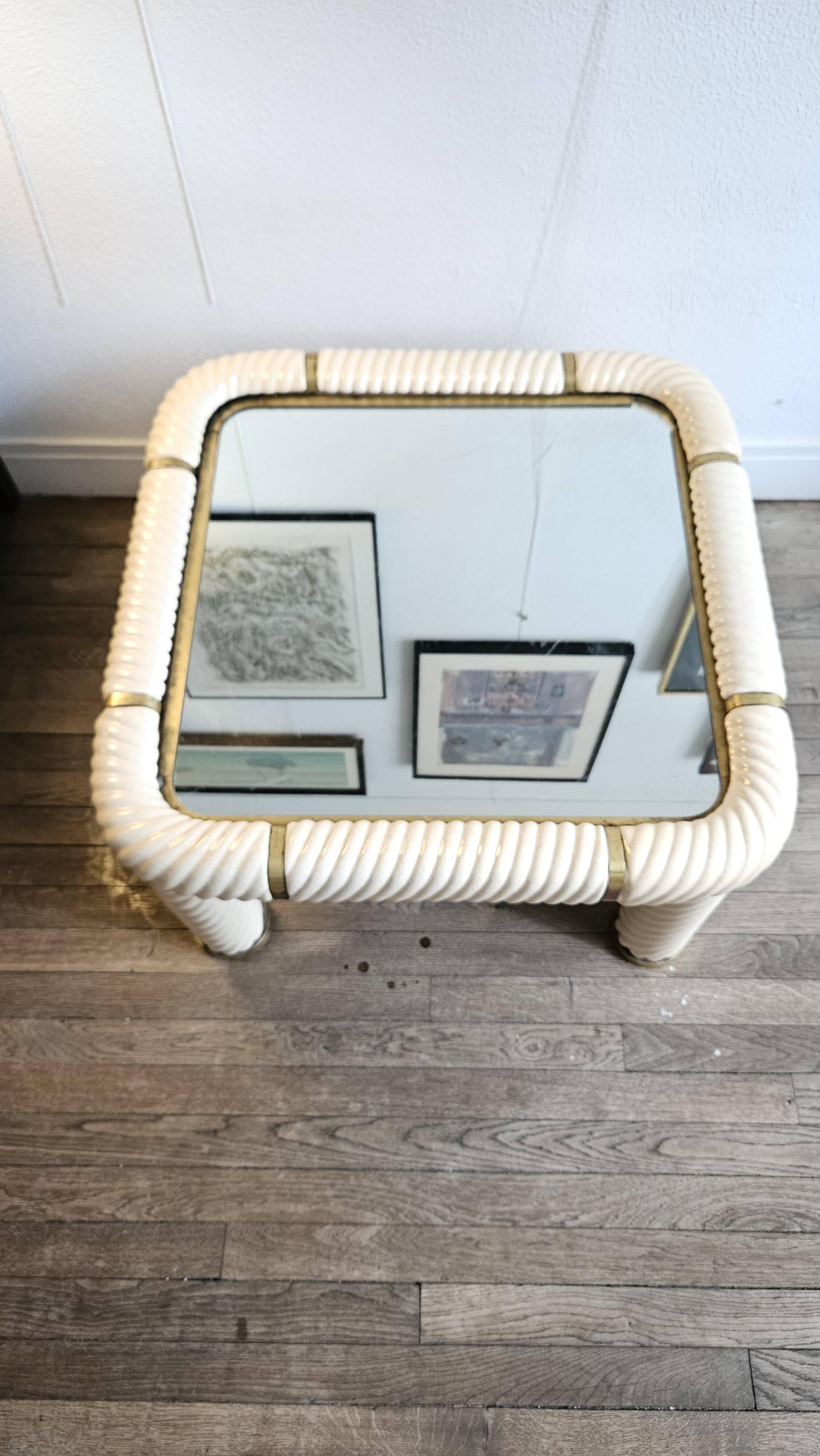 Ceramic and mirrored glass coffee table - Tommaso Barbi,