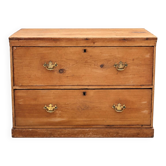 Antique low pine chest of drawers – 2 large drawers