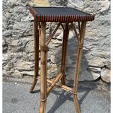 Old-handed wooden plant holder rattan and wicker