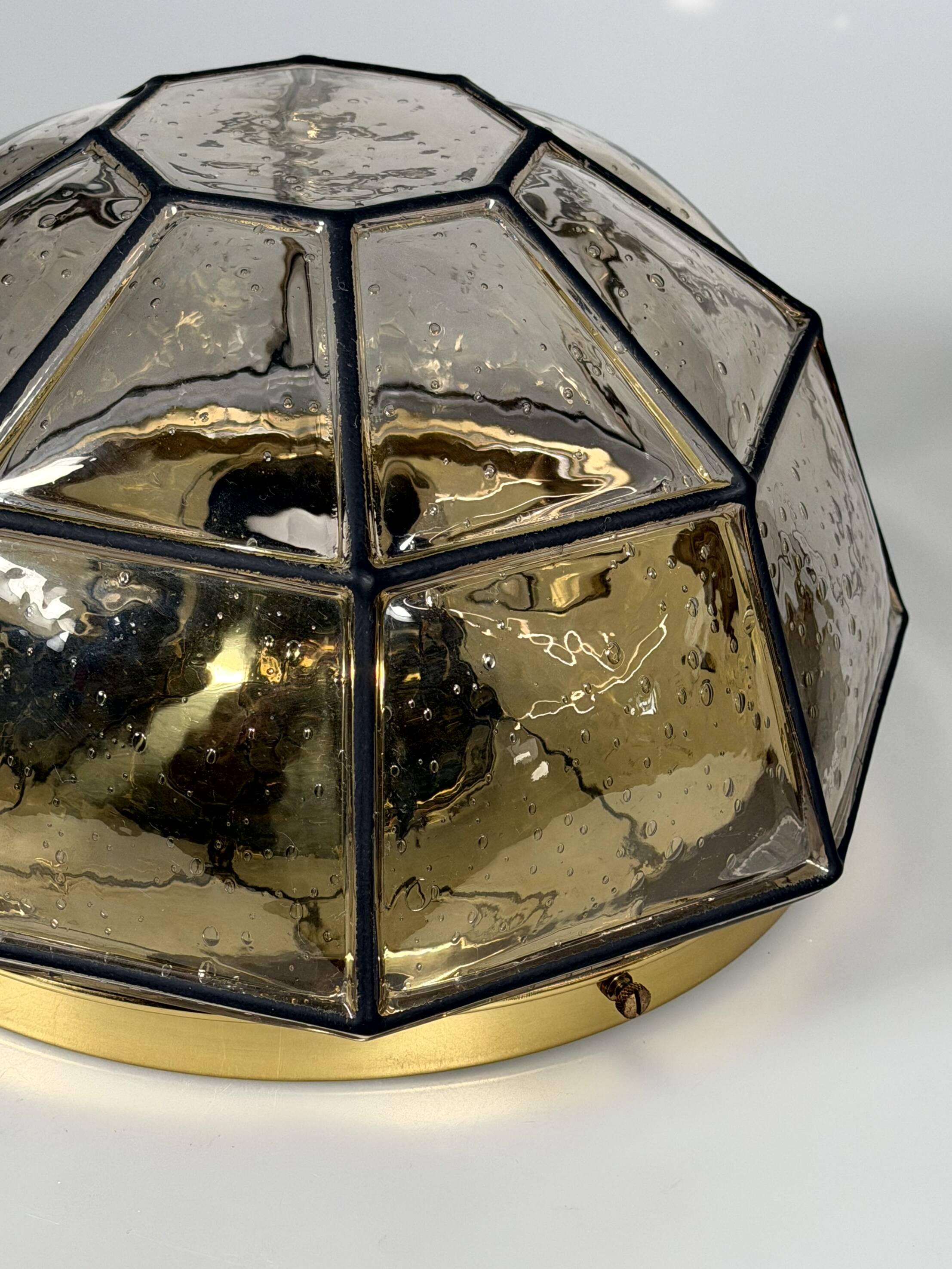 1960s 1970s Ceiling Lamp Flush Mount by Glashütte Limburg Germany