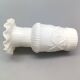 Pair of small antique white opaline fairground vases, vintage, french