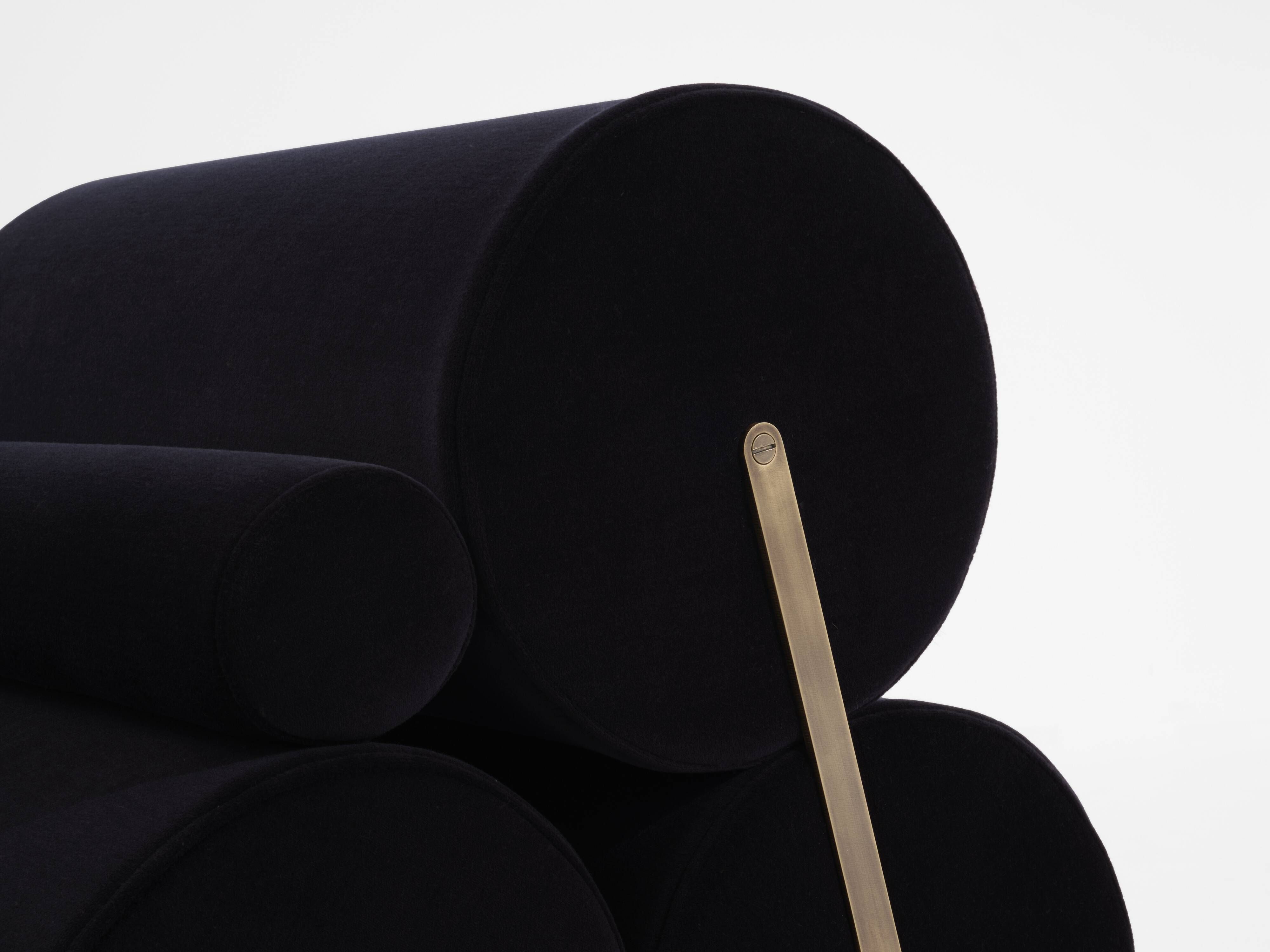 Pair of black velvet armchairs by Auro Trivellato for ALI 1972