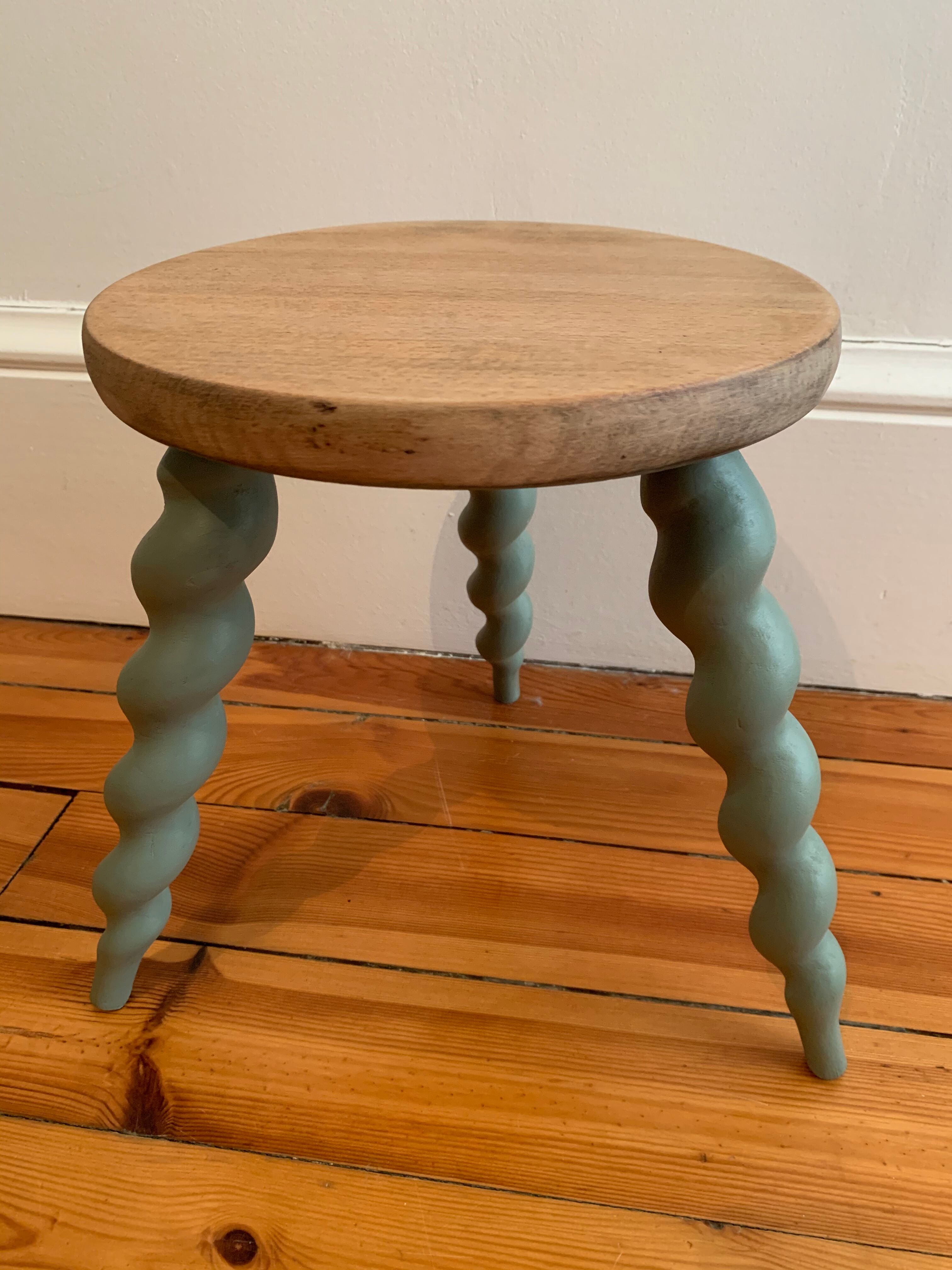 Painted tripod stool