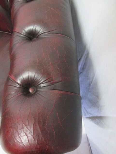 Sofa english chesterfield 3 places leather