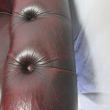 Sofa english chesterfield 3 places leather