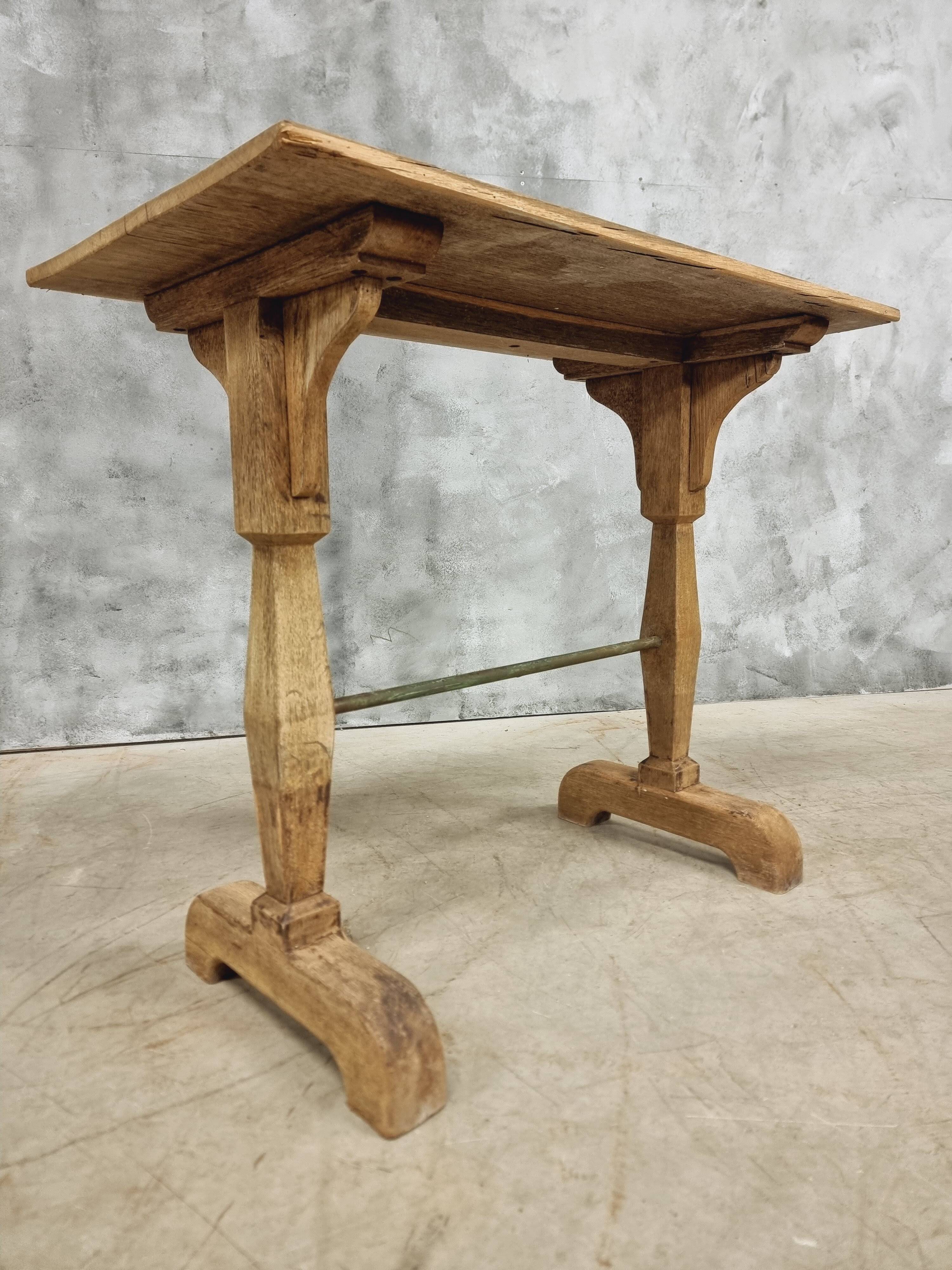 Antique French bistro table | 1920-1940 | Oak wood