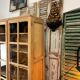 Vitrine vintage petit carreaux en chêne