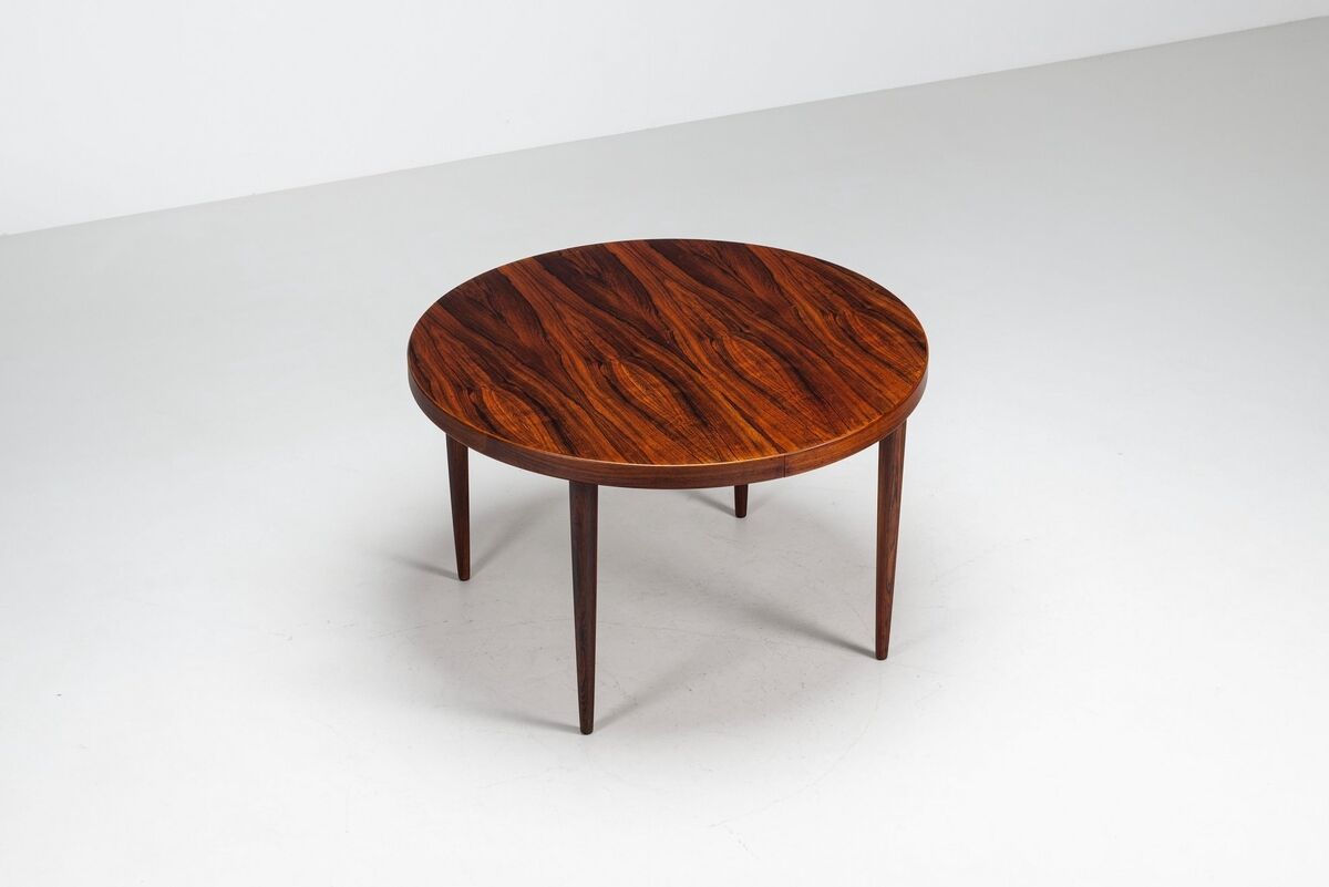 Table à manger ovale Kai Kristiansen en palissandre Villy Schou Andersen Danemark 1960