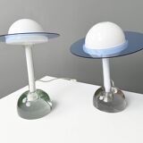 Pair of "Plutone" glass table lamps, model 2701, by Daniela Puppa for Fontana Arte, Italy, 1981