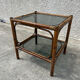 Small bamboo table and glass top