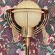Lampadaire américain en verre et métal, 1950