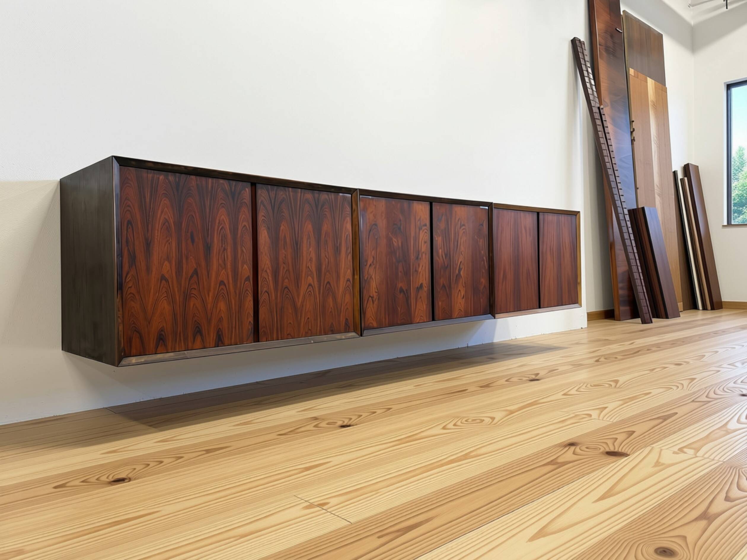 Poul Cadovius Floating Wall Mounted Rosewood Sideboard By CADO, 1960s.