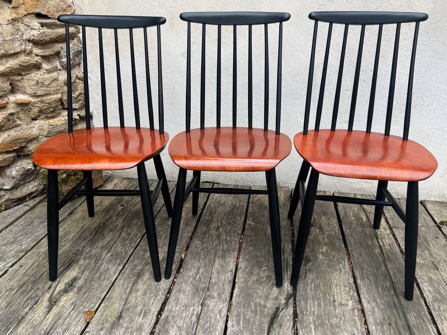 Chaises scandinaves de Tapiovaara modèle Fanett vintage années 60