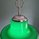 Large vintage pendant lamp in green opaline, 1970s