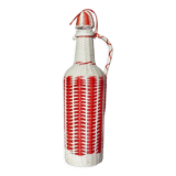 Bottle in red and white scoubidou 50-60s