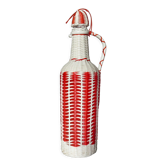Bouteille en scoubidou rouge et blanc années 50-60