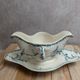 Antique sauce boat in Lunéville ironstone – Marguerite model – Blue decoration