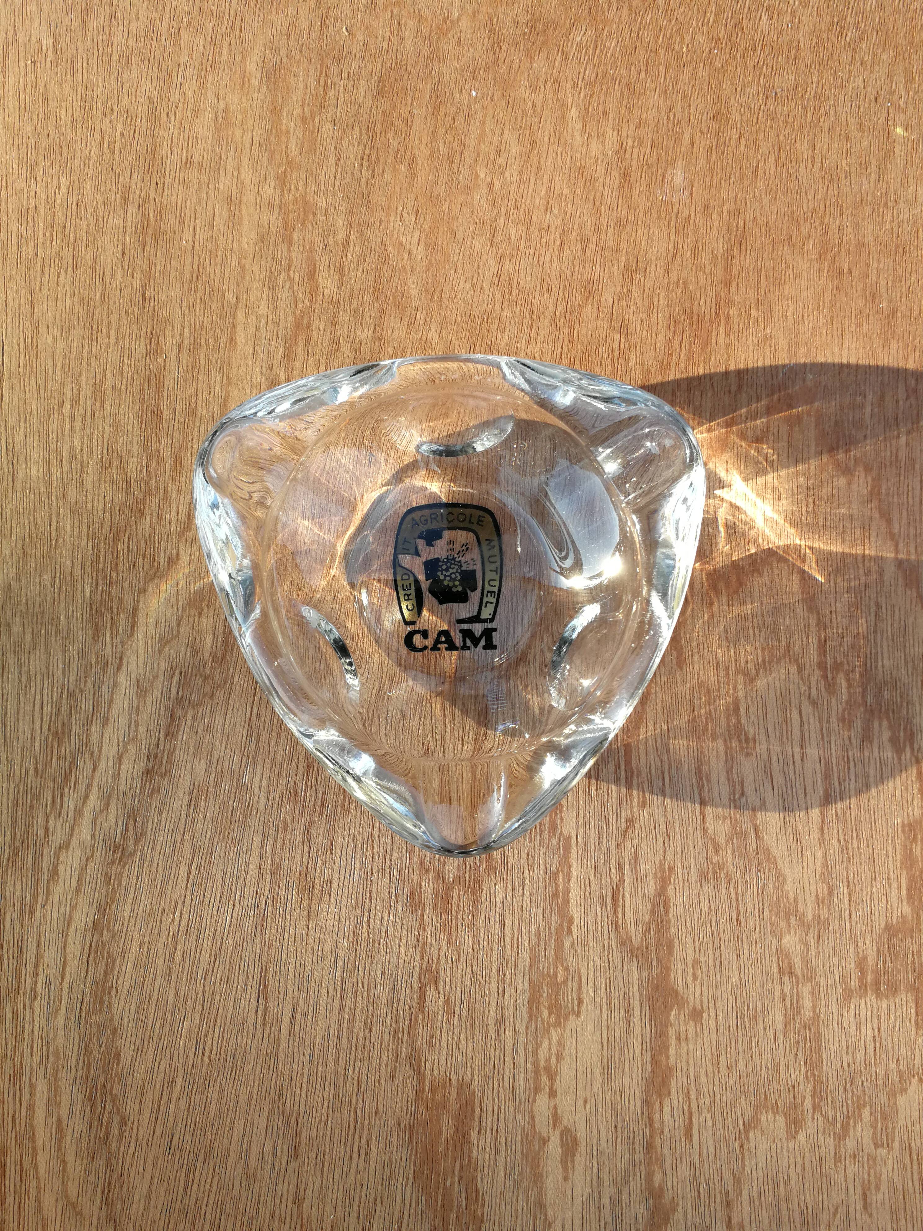 Set of 2 glass advertising ashtrays