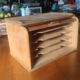 Oak roll-top desk organizer, circa 1930