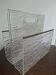 Vintage magazine rack in plexiglass with a "crumpled" effect and brass.