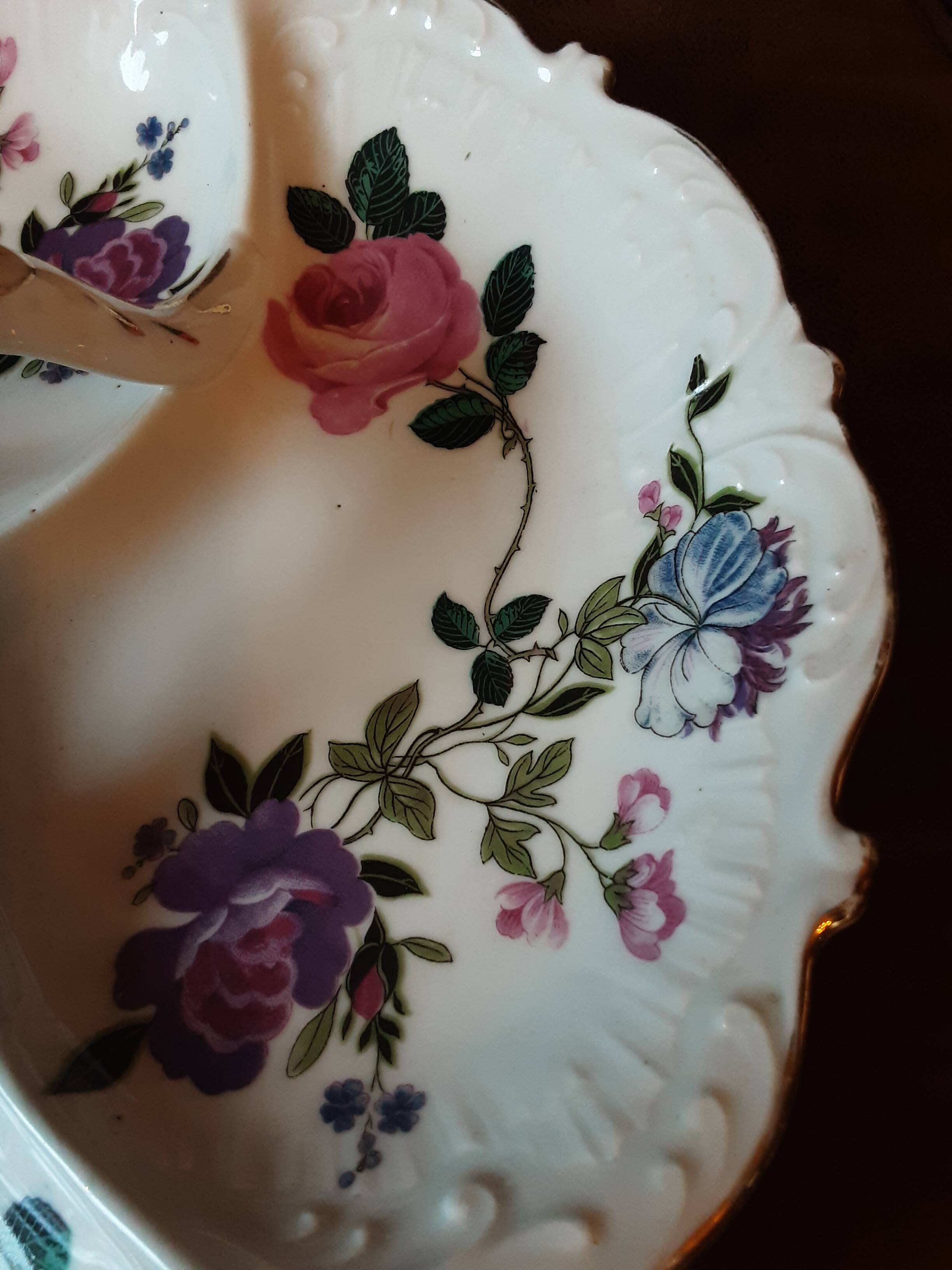 Plat compartiments  porcelaine  original
