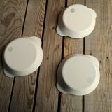 3 Small Round Dishes in White Porcelain Pillivuyt