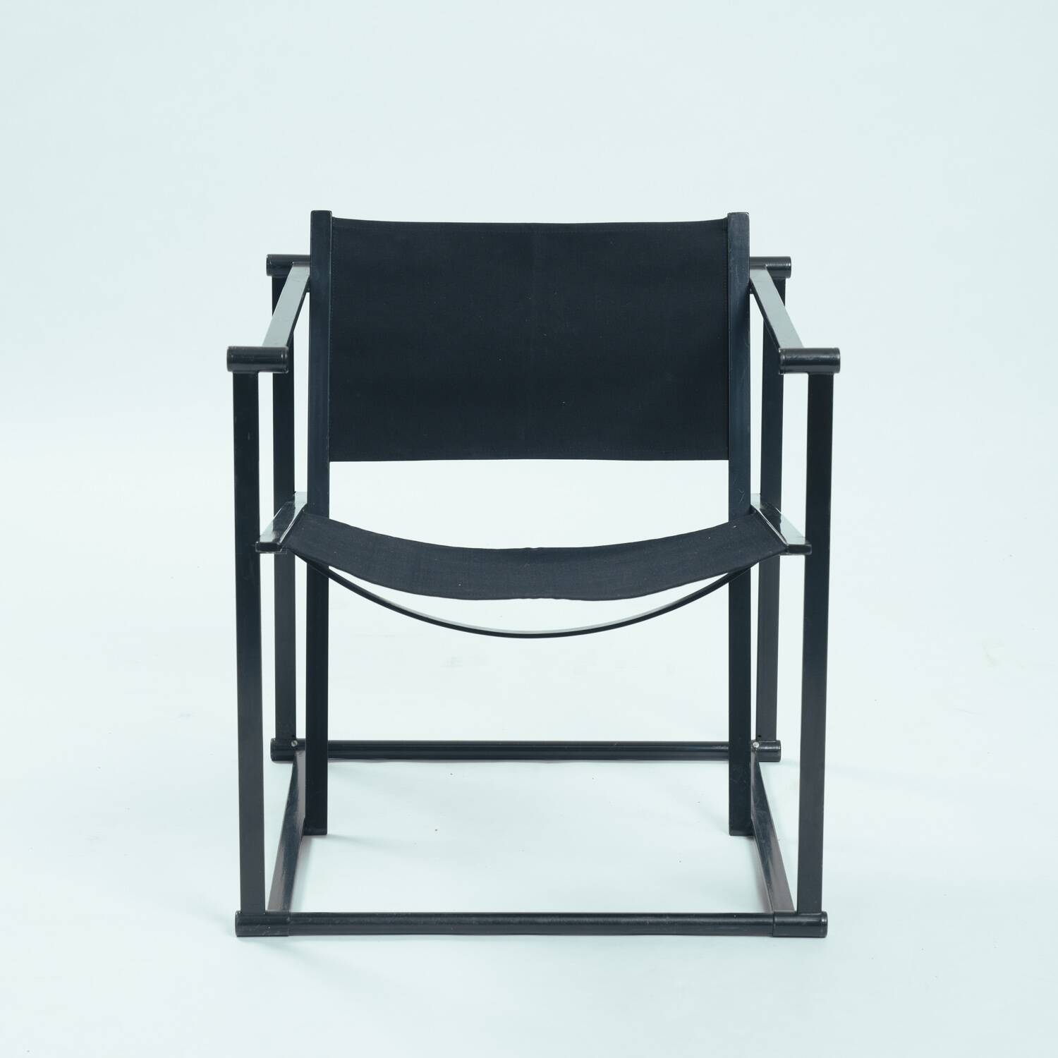 Radboud van Beekum black postmodern cube chair fm62, The Netherlands, 1981