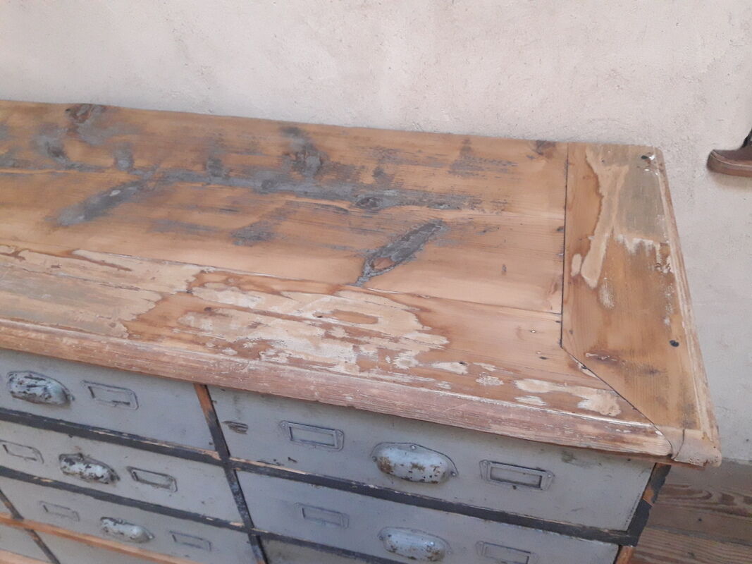 Industrial sideboard with 16 drawers