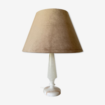Lampe géométrique vintage en pierre d'albâtre
