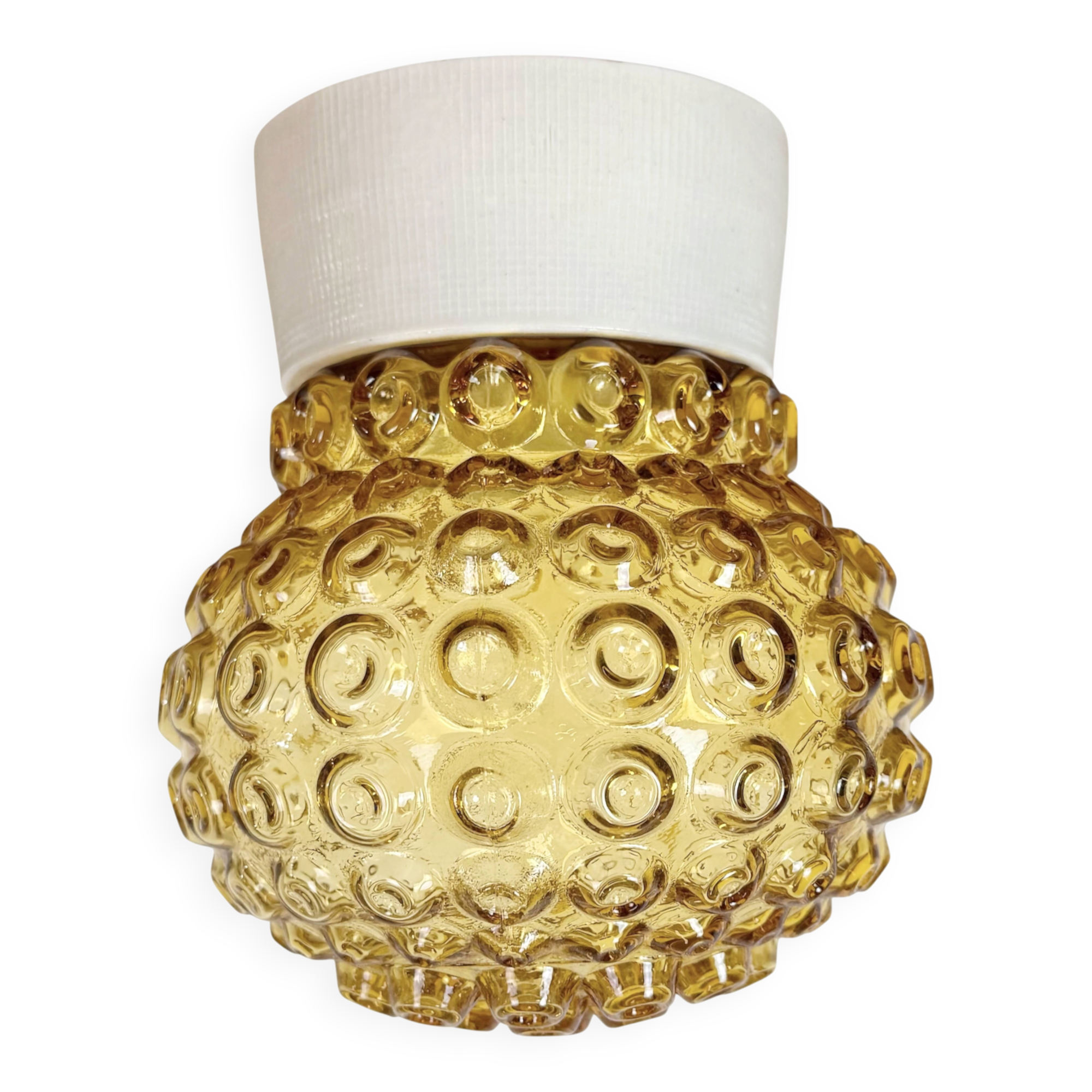 Vintage White Porcelain Ceiling Light, 1970s
