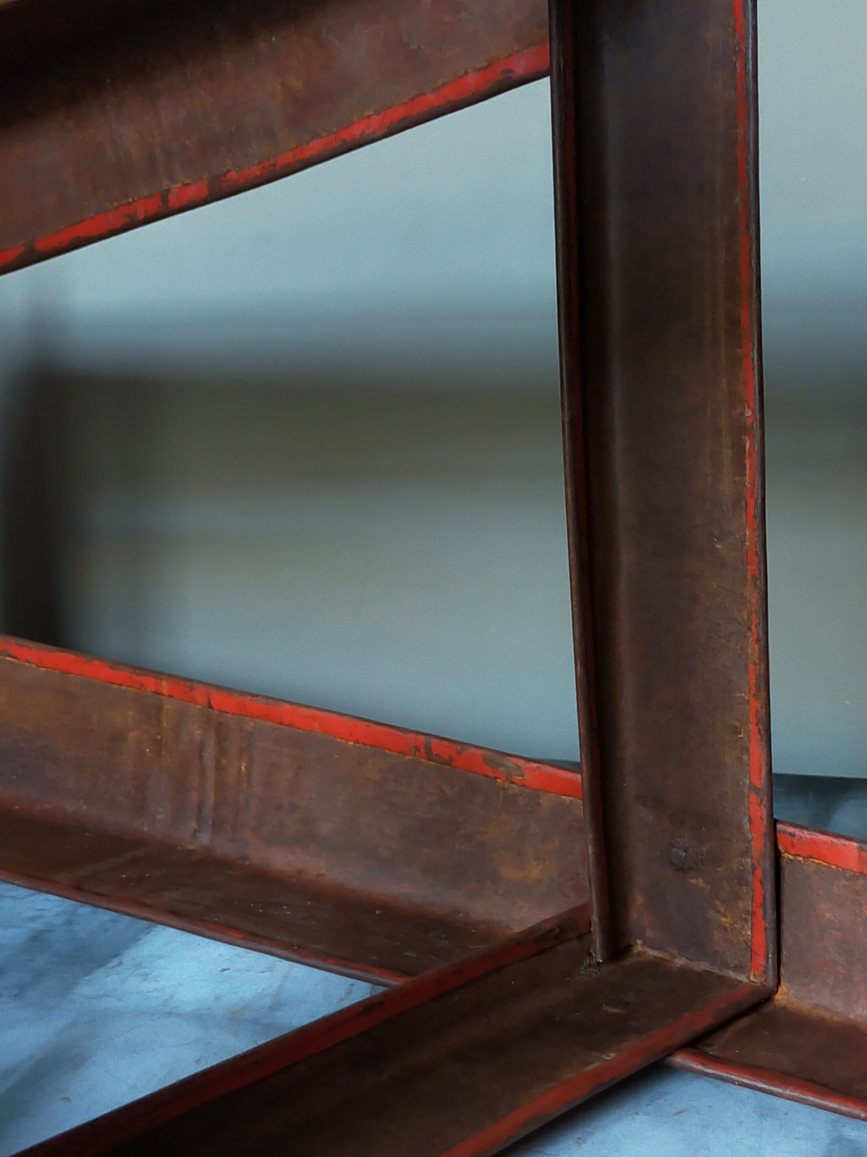 Vintage industrial stool made of recycled sheet metal
