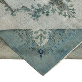 Hand-Knotted Antique Turkish 1970s 220 cm x 310 cm Blue Carpet