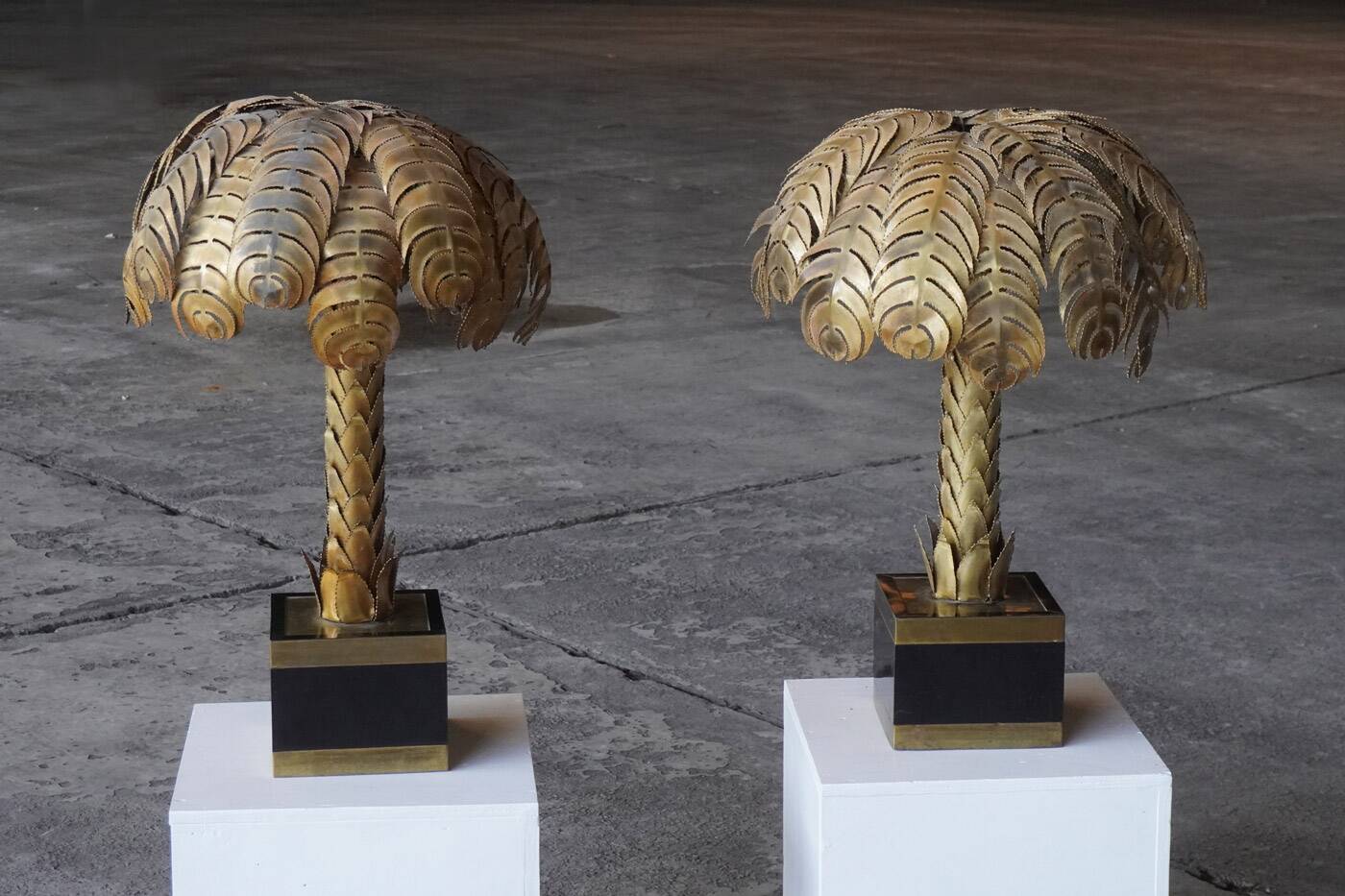 Pair of “Palmtree” table lamps by Christian Techoueyres for Maison Jansen, France 1970s